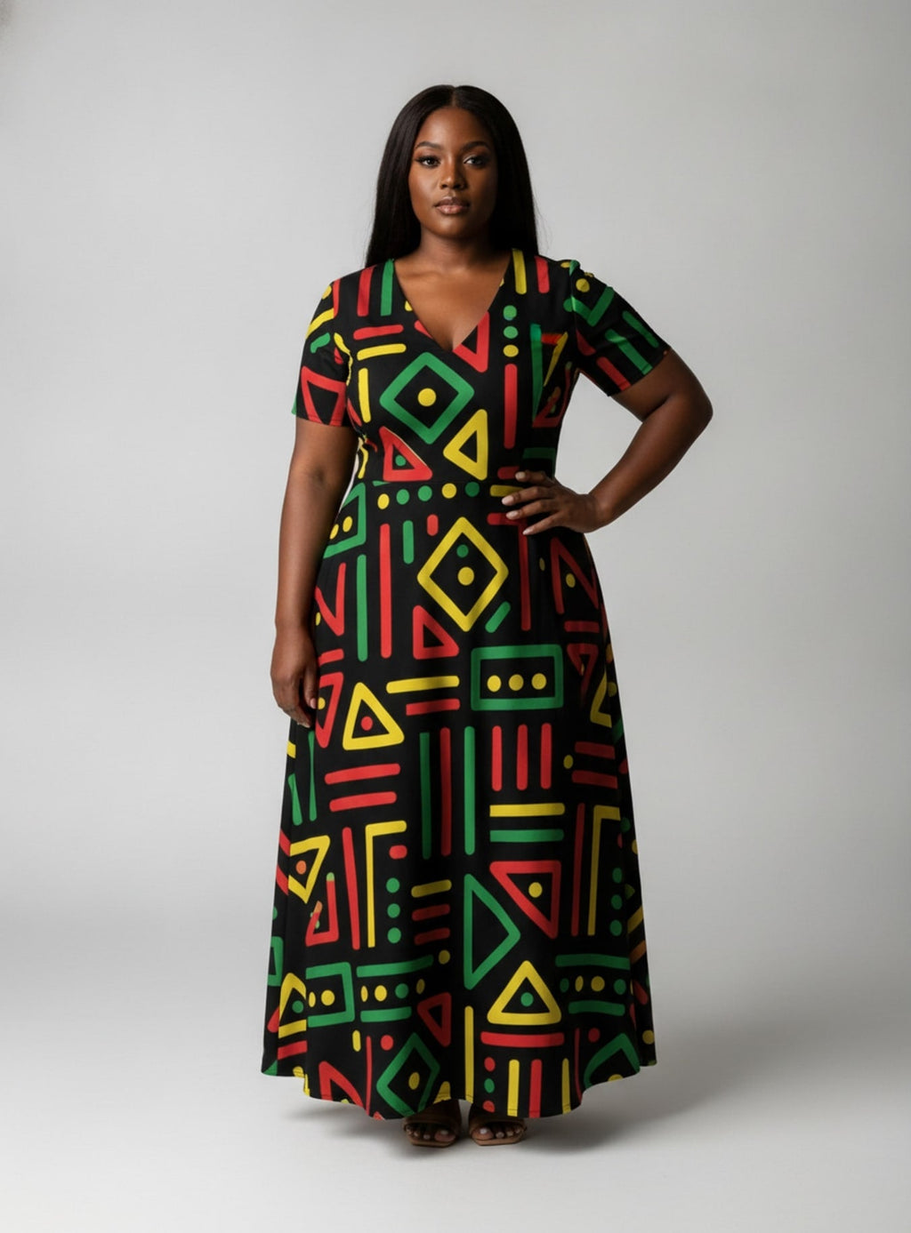 'Nairobi' Short Sleeve Maxi Dress