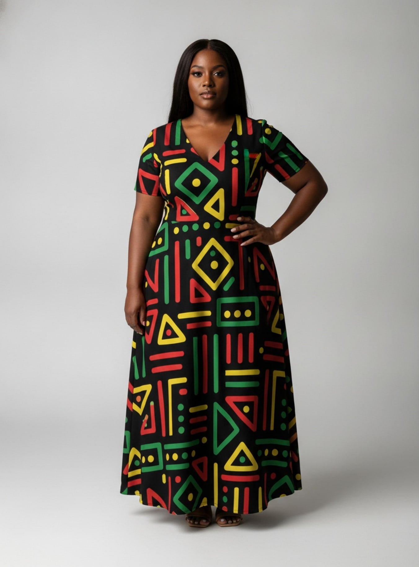'Nairobi' Short Sleeve Maxi Dress
