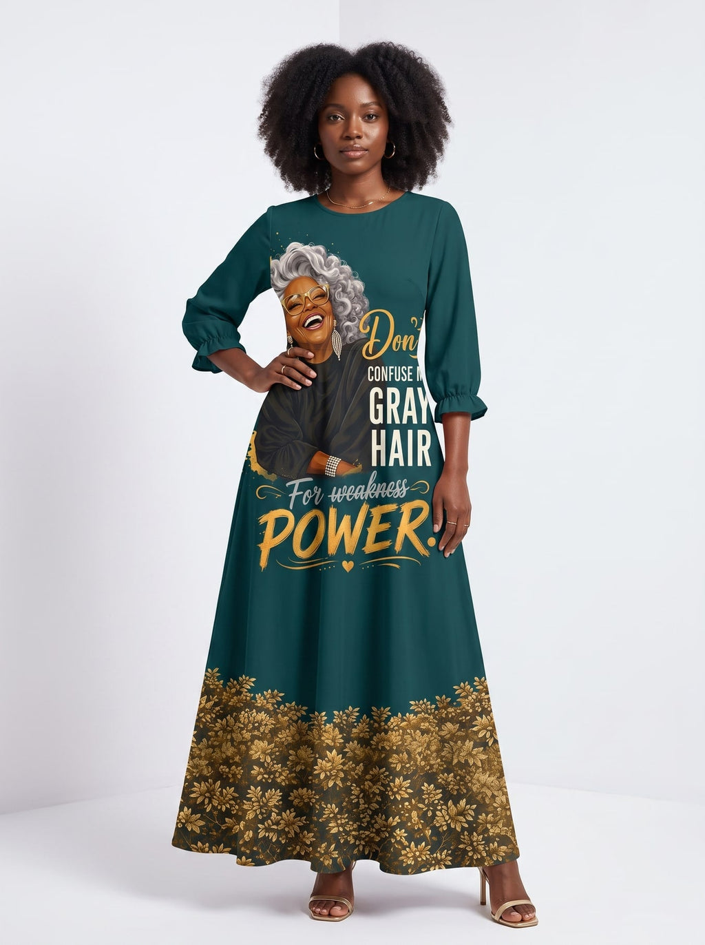 'Imara' Long Sleeve Maxi Dress