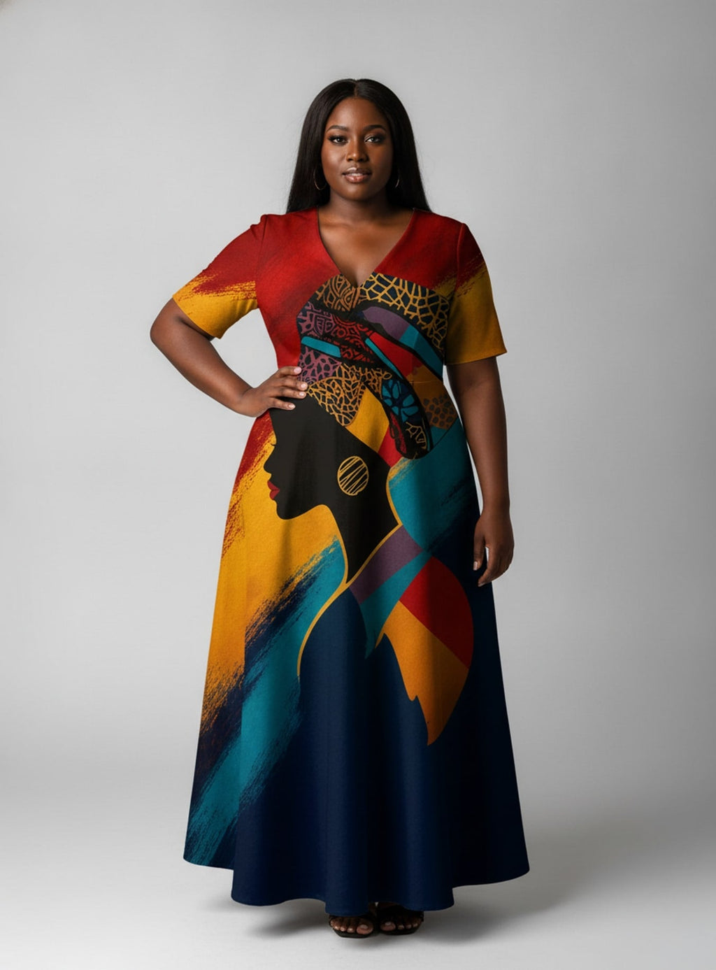 'Nala' Short Sleeve Maxi Dress
