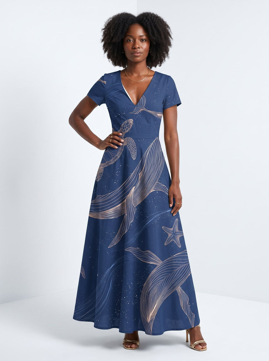 'Pwani' Short Sleeve Maxi Dress
