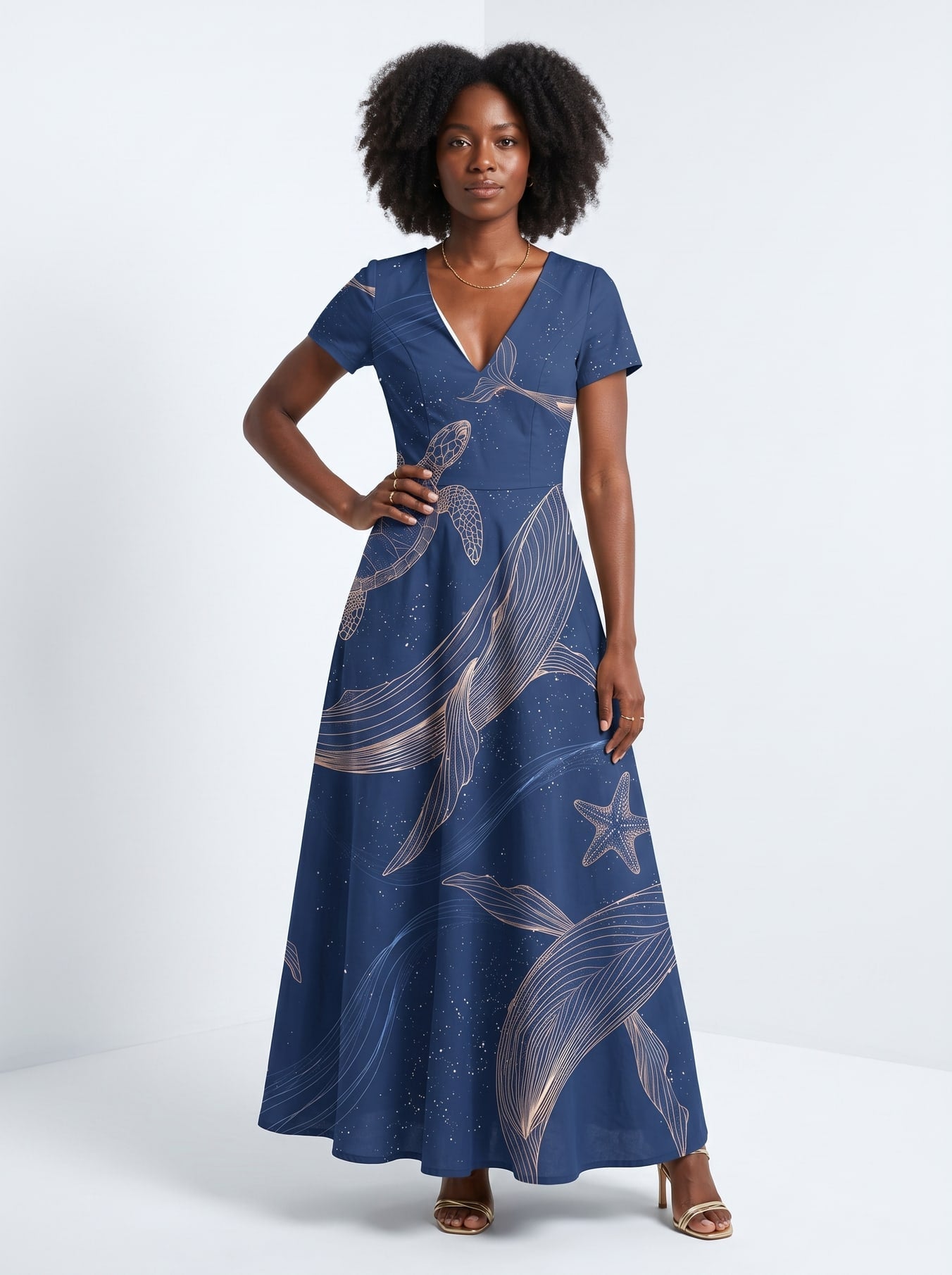 'Pwani' Short Sleeve Maxi Dress