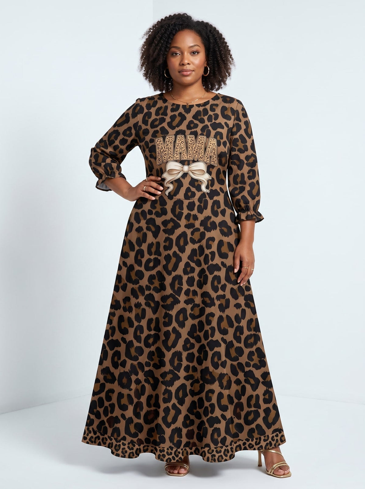 'Mama' Long Sleeve Maxi Dress