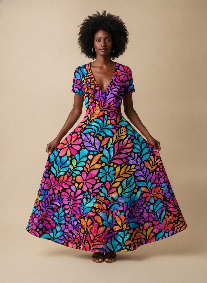 'Rangi' Short Sleeve Maxi Dress