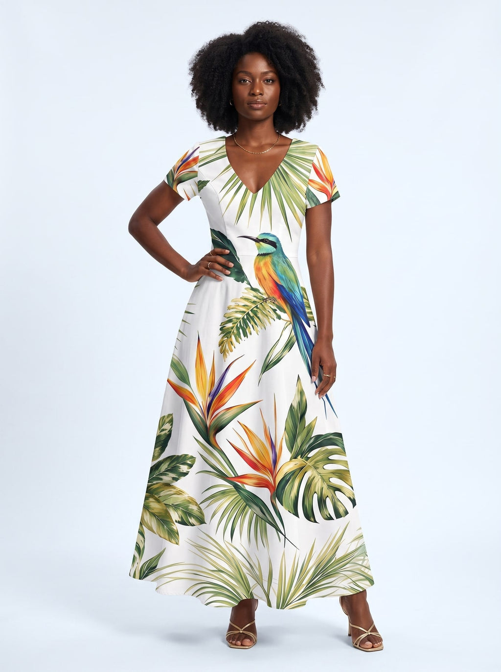 'Ndege' Short Sleeve Maxi Dress