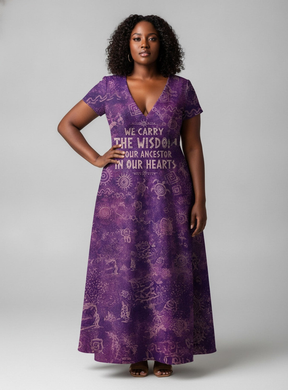 'Hekima' Short Sleeve Maxi Dress