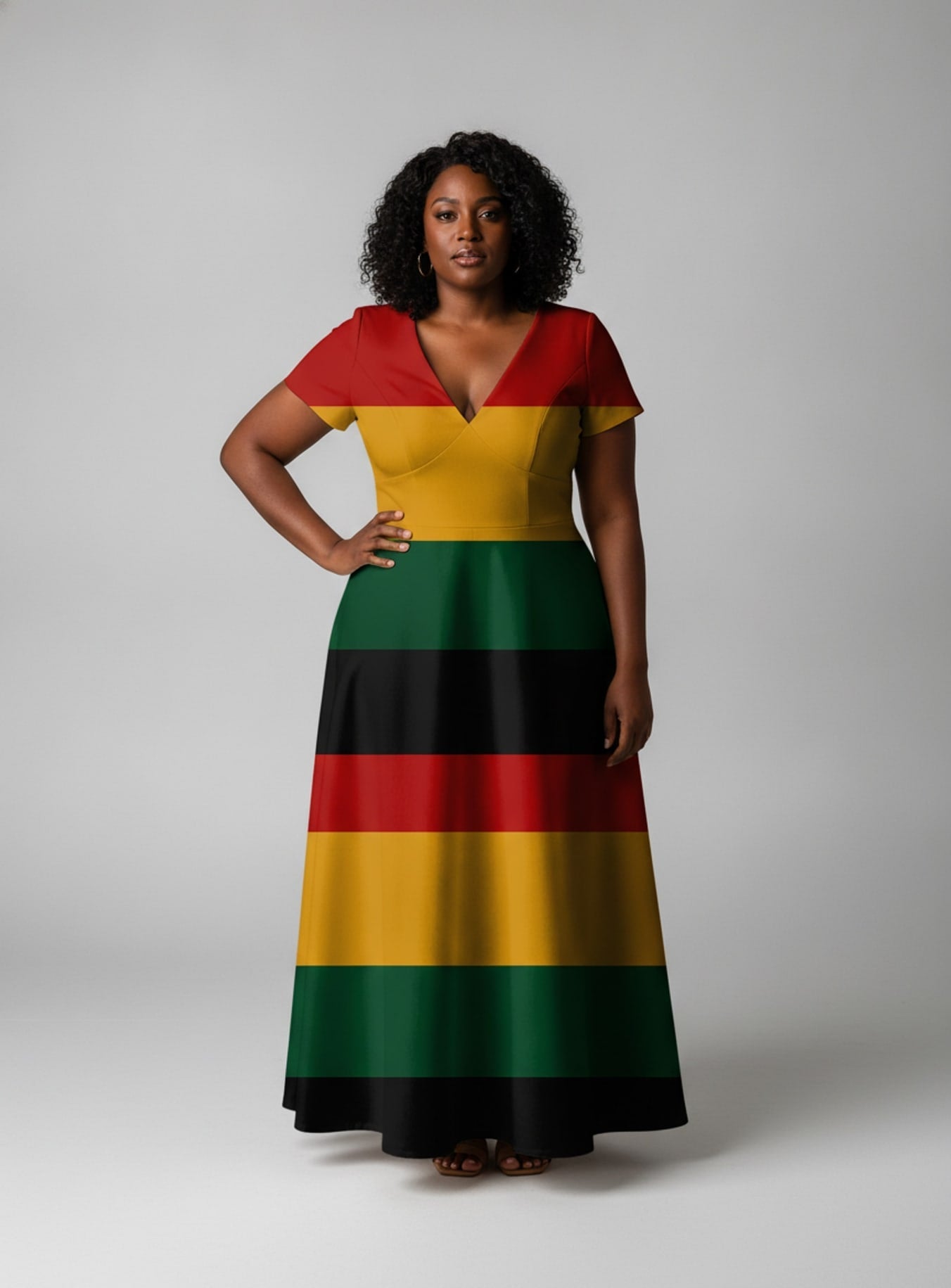 'Accra' Short Sleeve Maxi Dress