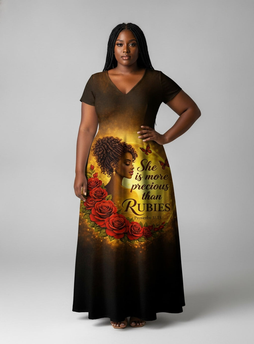 'Thamani' Short Sleeve Maxi Dress