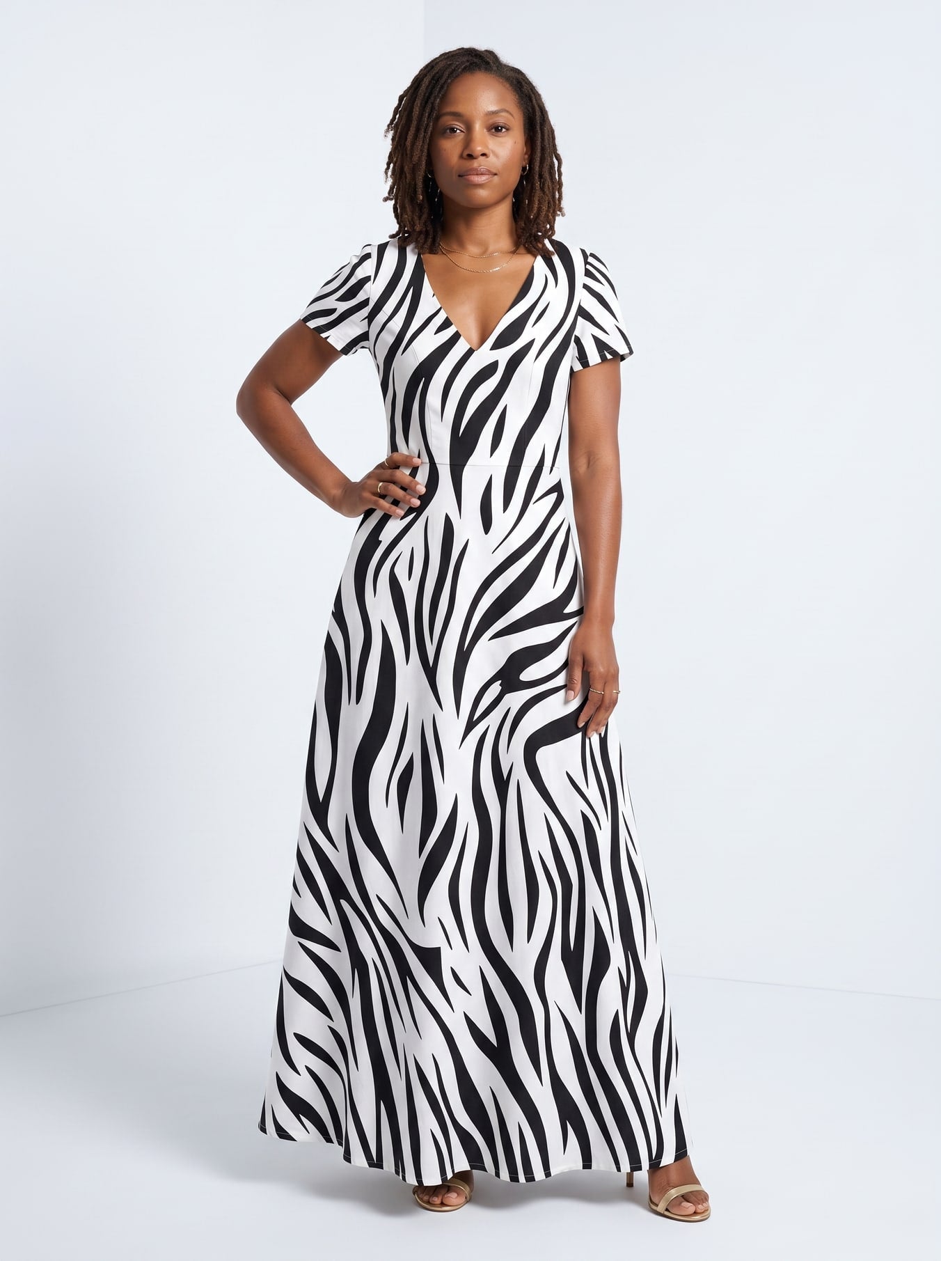 'Milia' Short Sleeve Maxi Dress