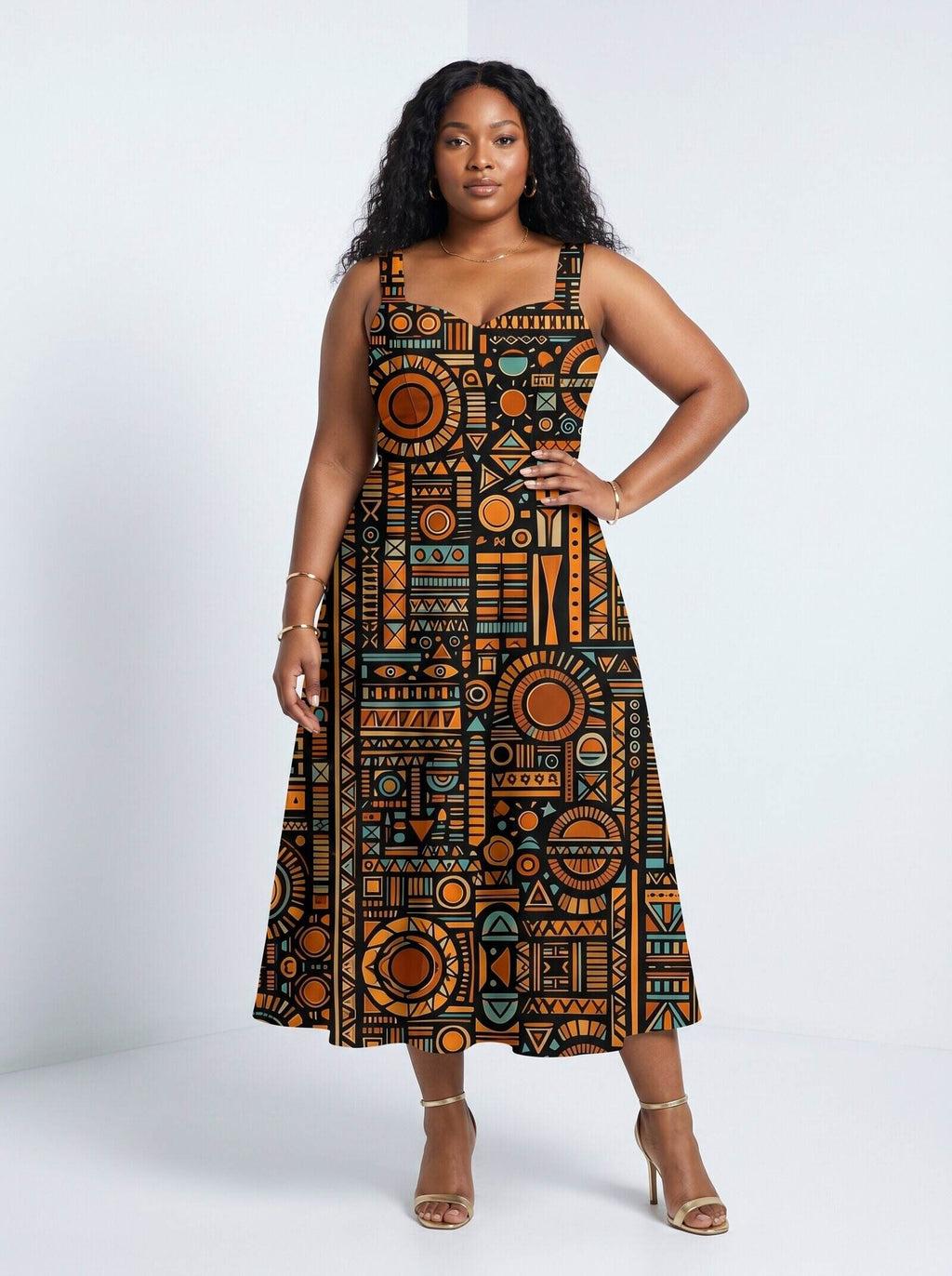Afrocentric Pattern Corset Dress