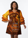 'Amara' Stacked Ruffle Sleeve Dress