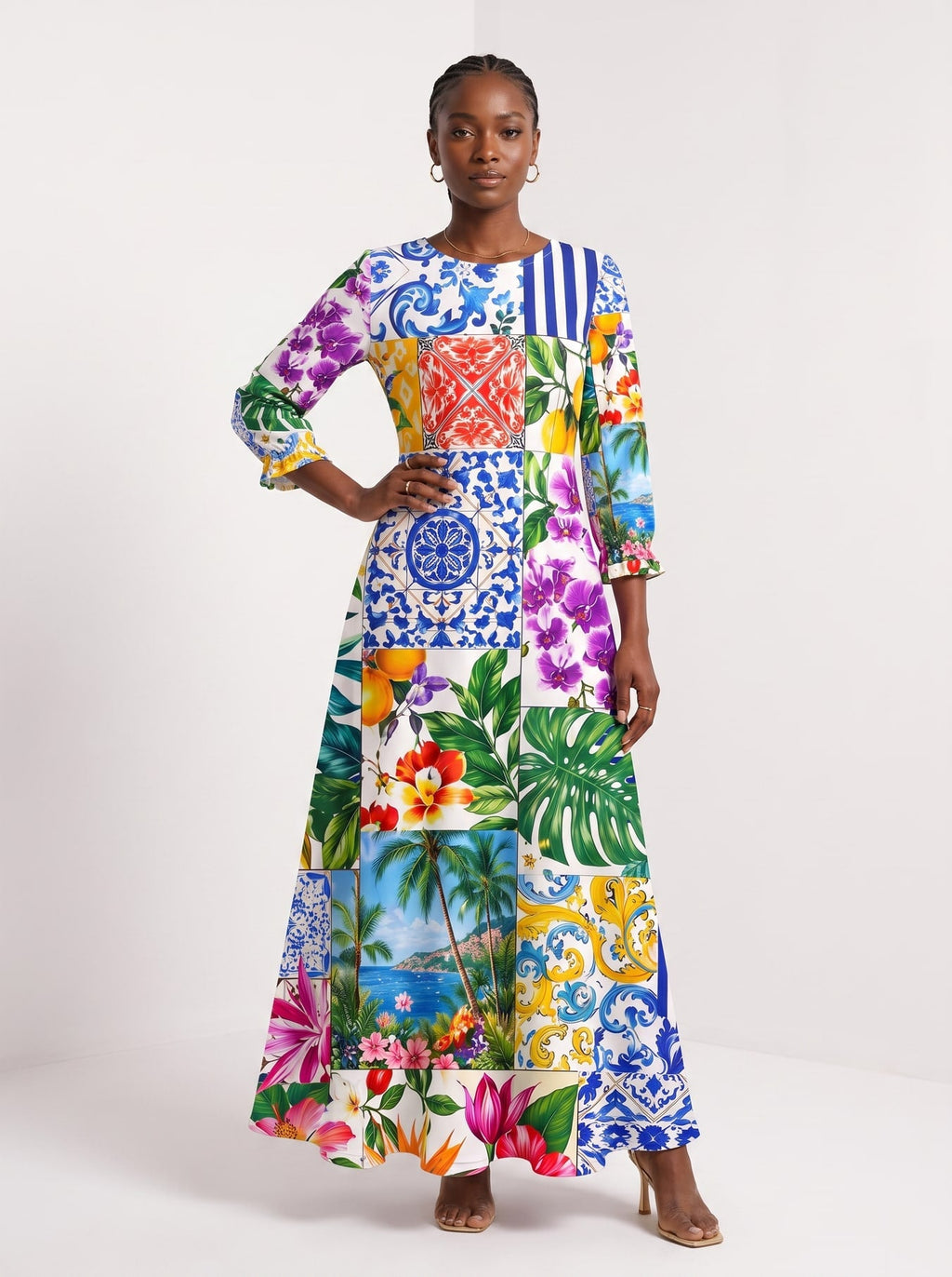 'Kisiwa' Long Sleeve Maxi Dress