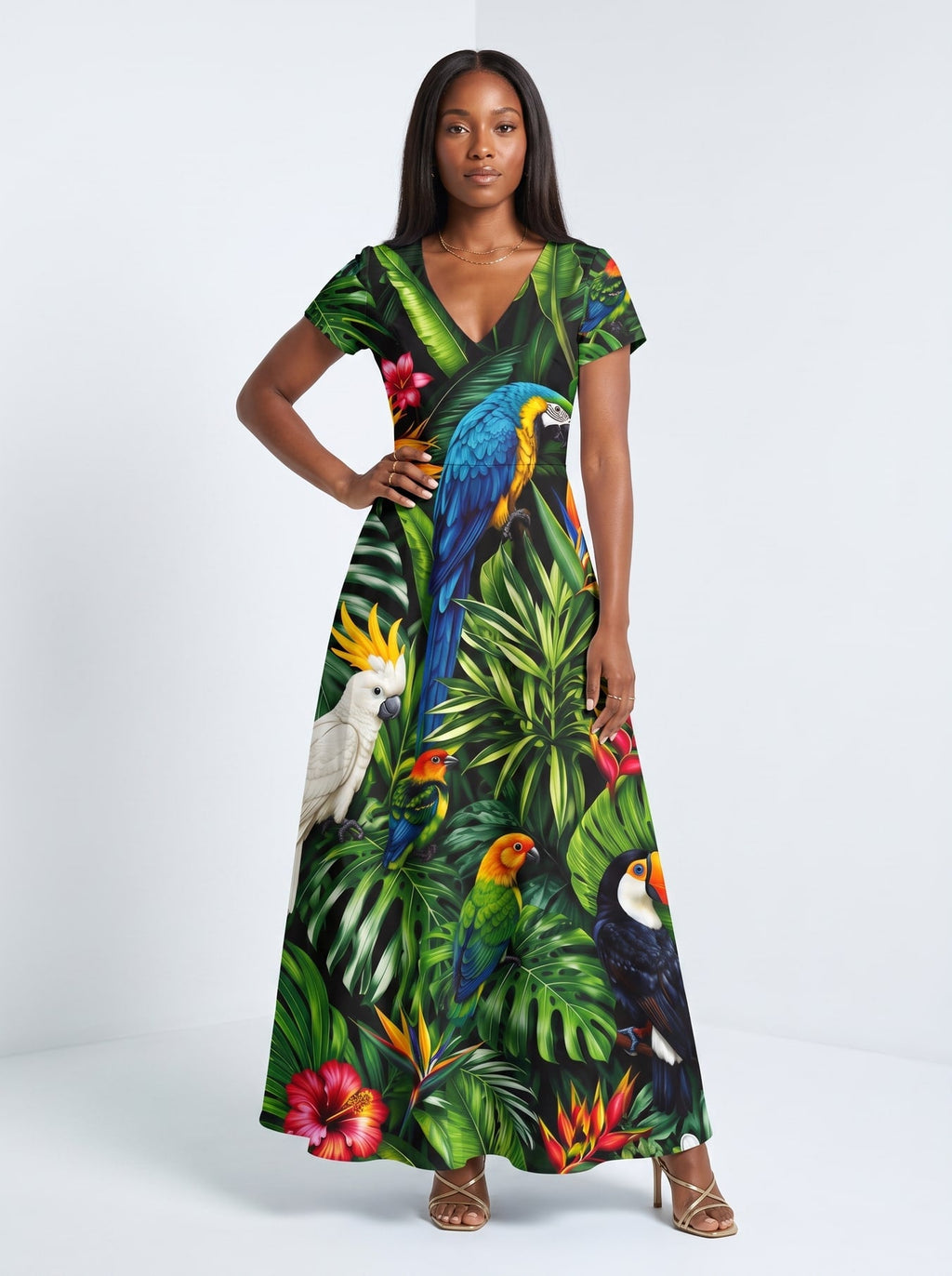 'Manyoya' Short Sleeve Maxi Dress