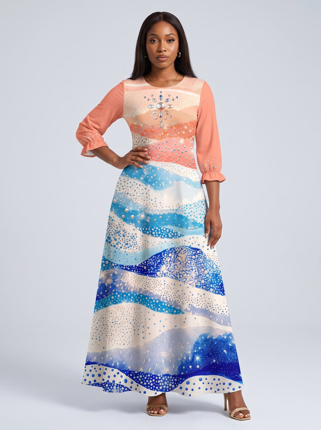 'Maji' Long Sleeve Maxi Dress
