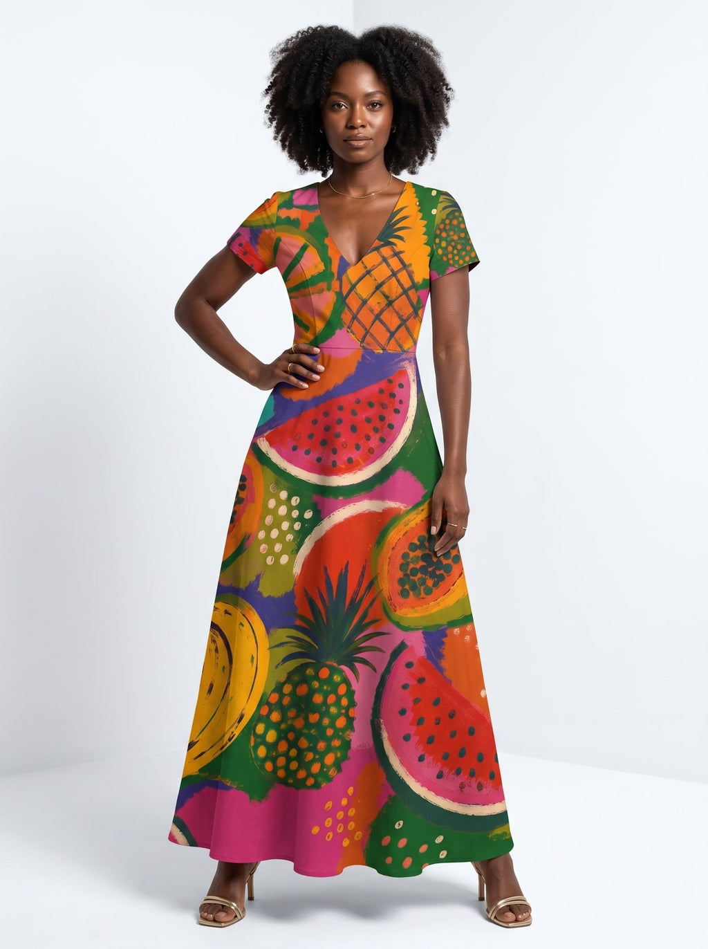 'Matunda' Short Sleeve Maxi Dress
