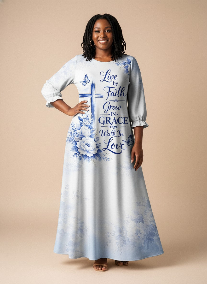 'Neema' Long Sleeve Maxi Dress