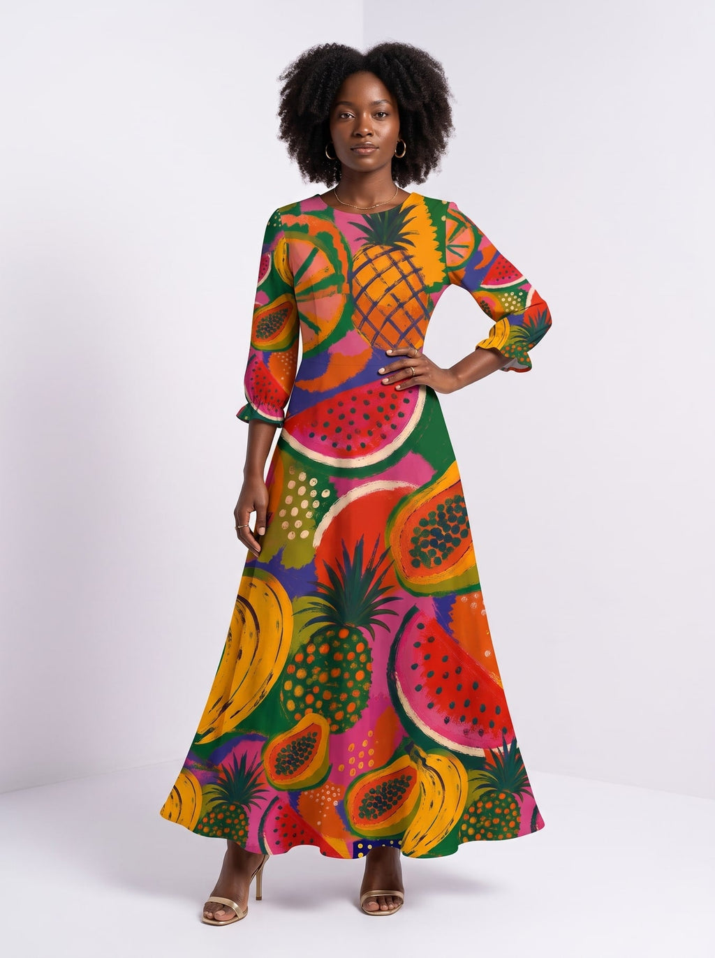 'Matunda' Long Sleeve Maxi Dress