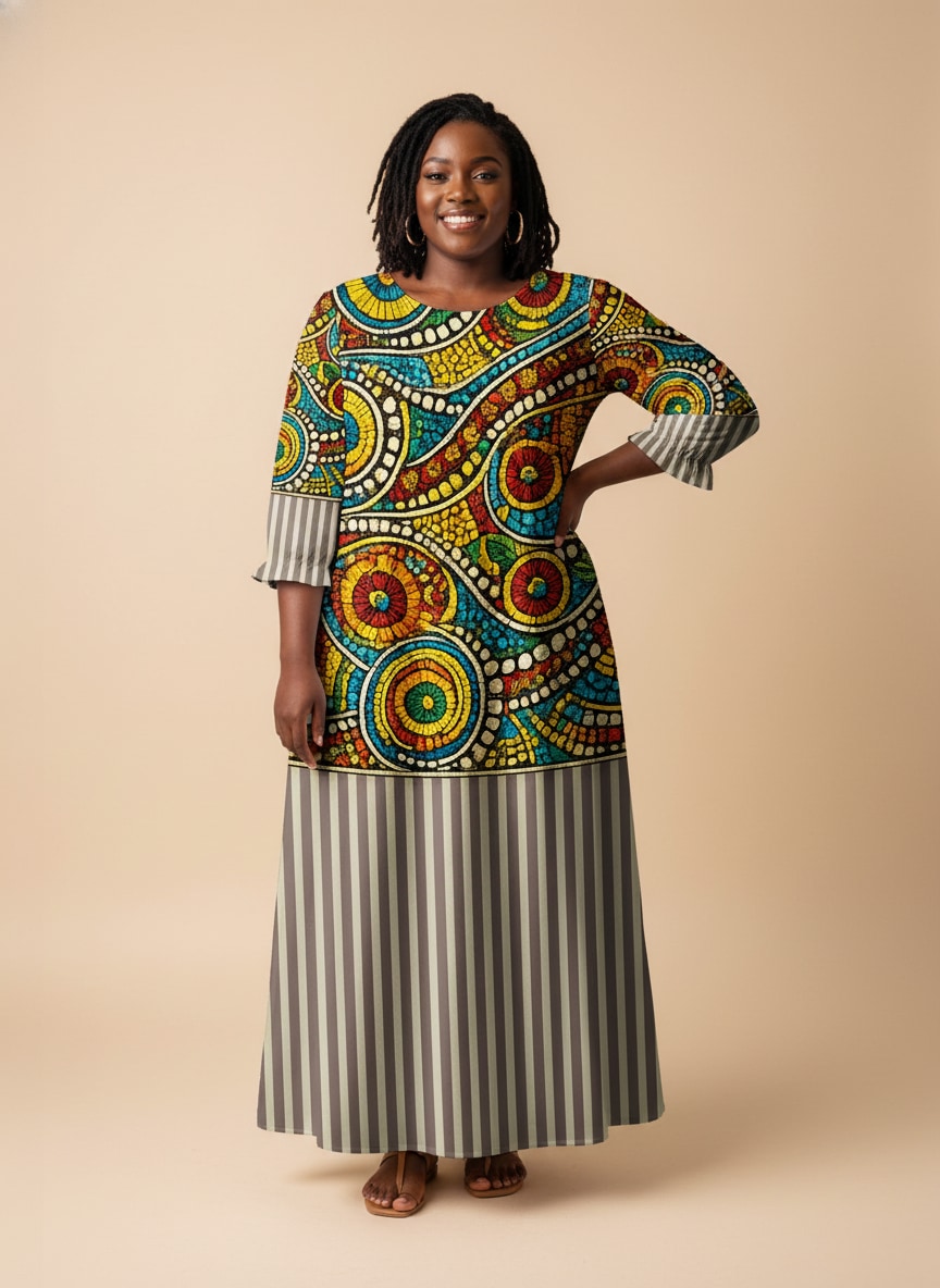 'Taji' Long Sleeve Maxi Dress