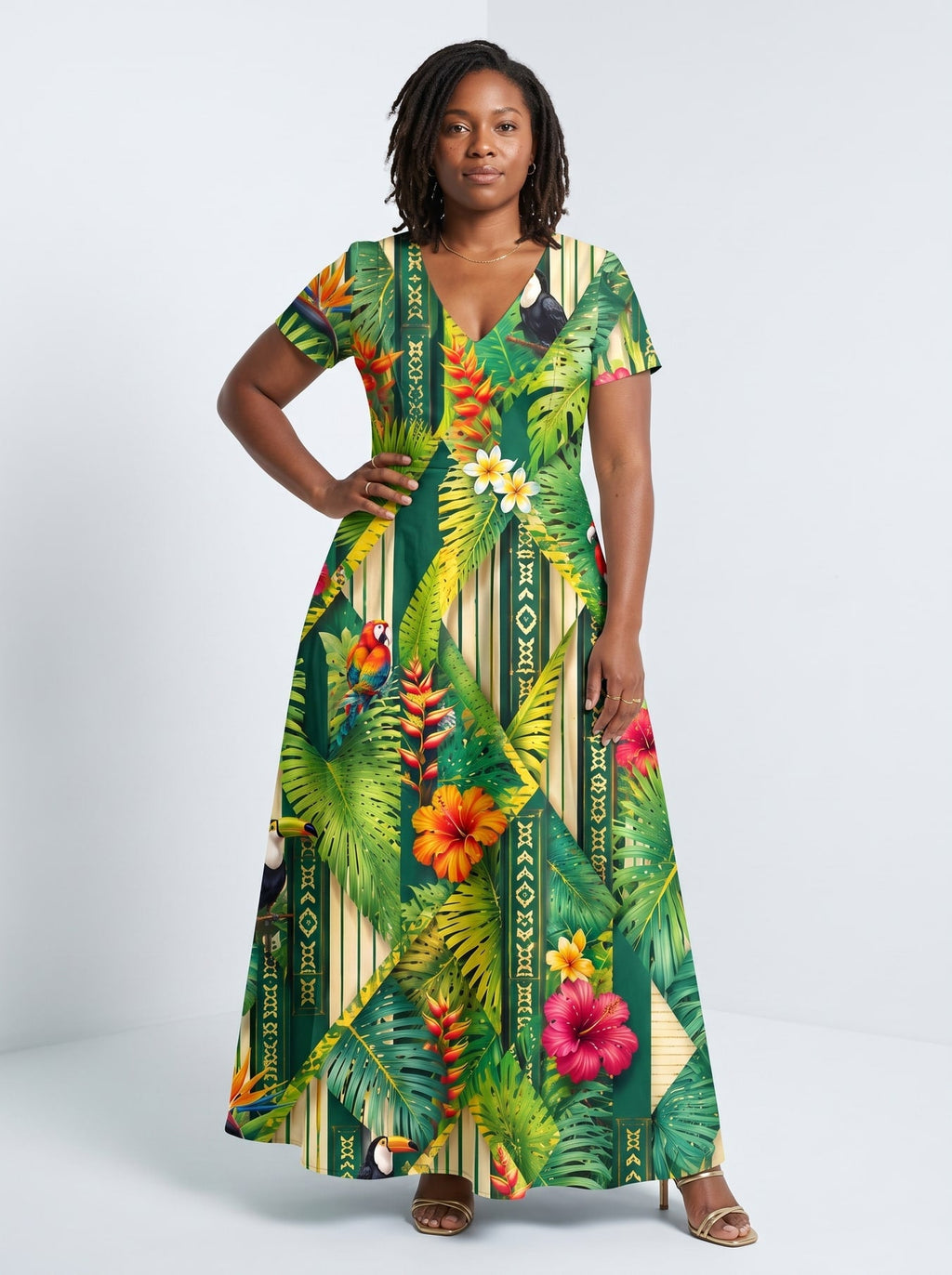 'Msitu' Short Sleeve Maxi Dress