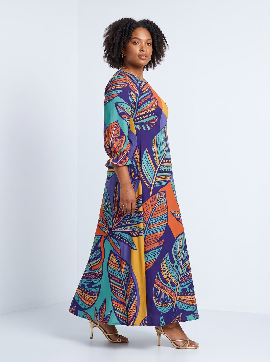 'Majani' Long Sleeve Maxi Dress