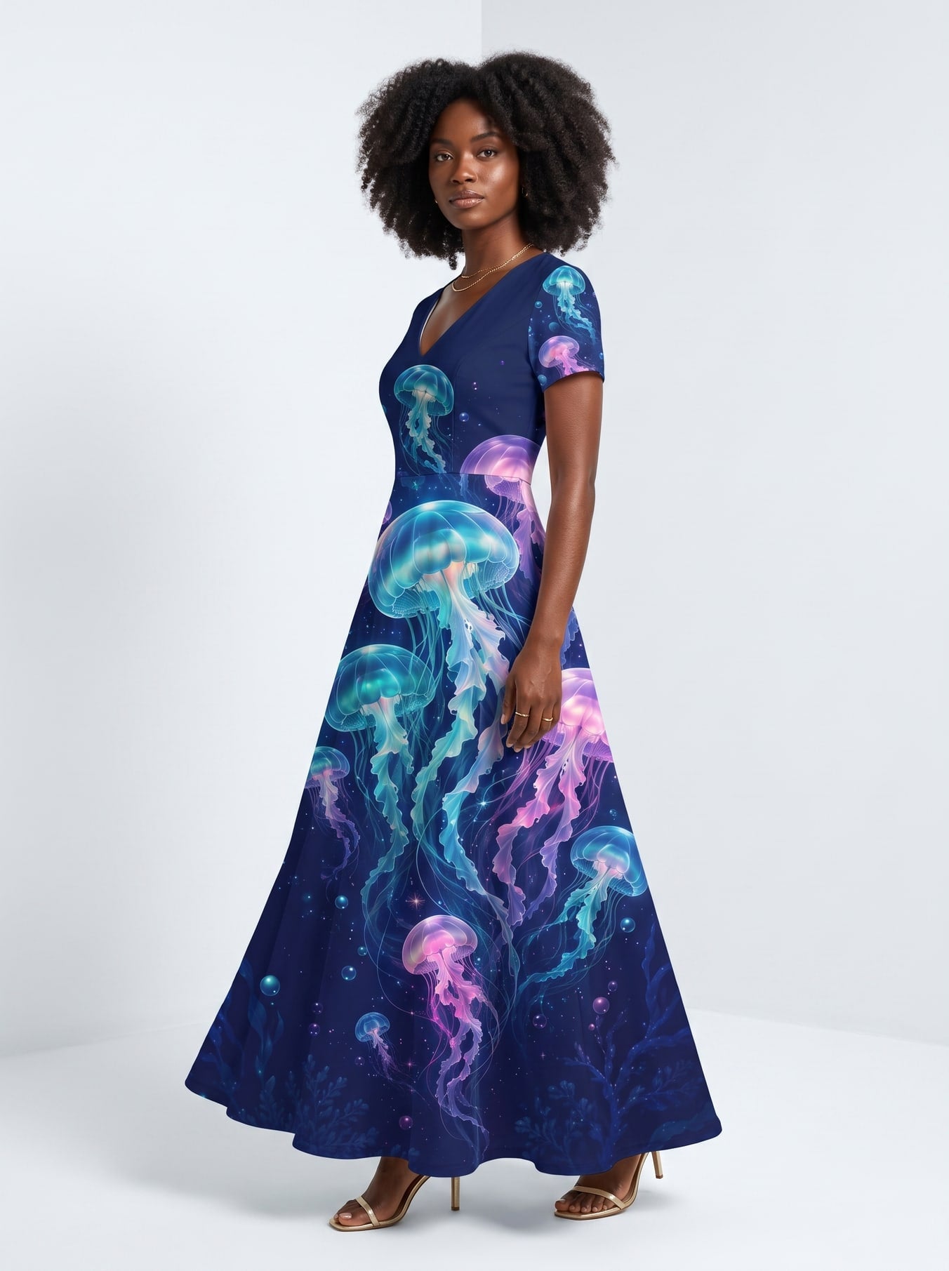 'Bahari' Short Sleeve Maxi Dress