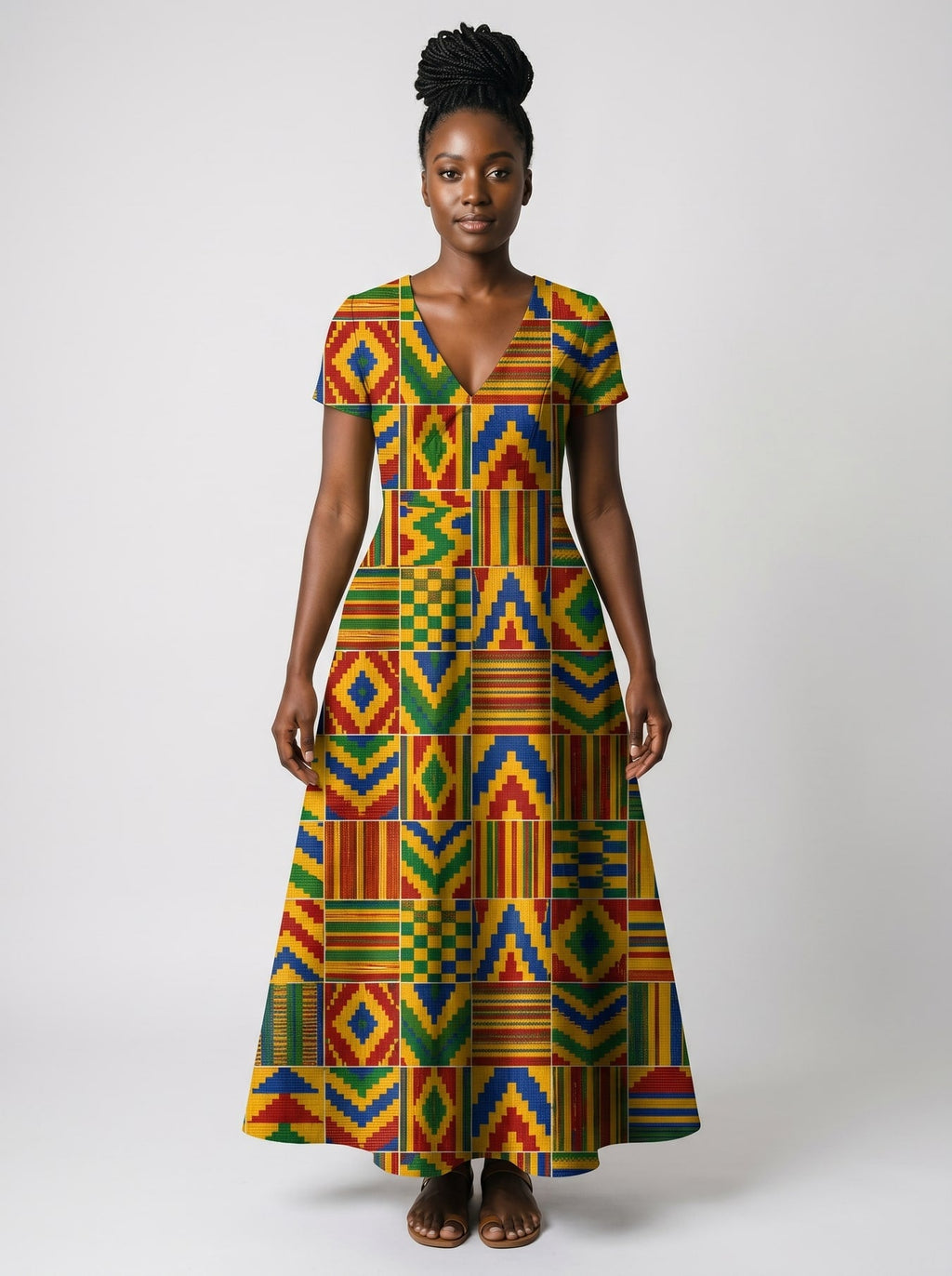 'Kumasi' Short Sleeve Maxi Dress
