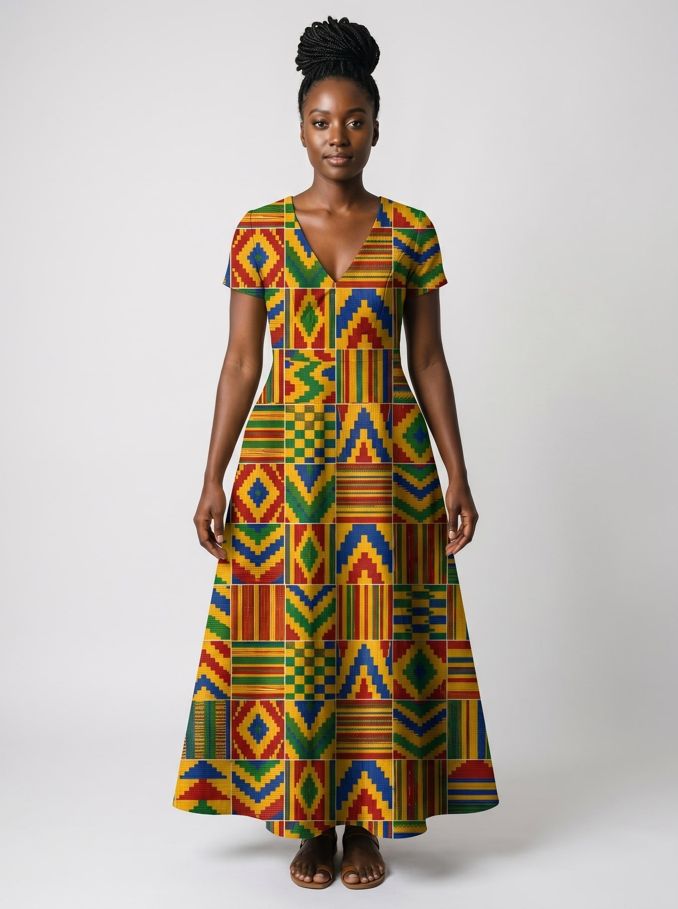 'Kumasi' Short Sleeve Maxi Dress
