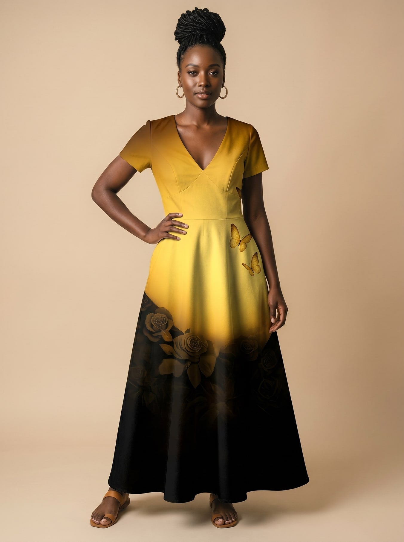 'Selah' Short Sleeve Maxi Dress