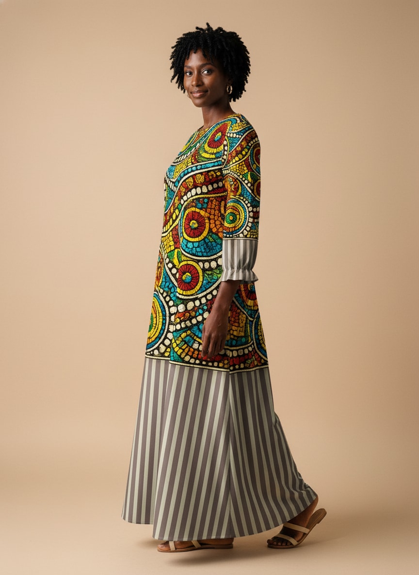 'Taji' Long Sleeve Maxi Dress