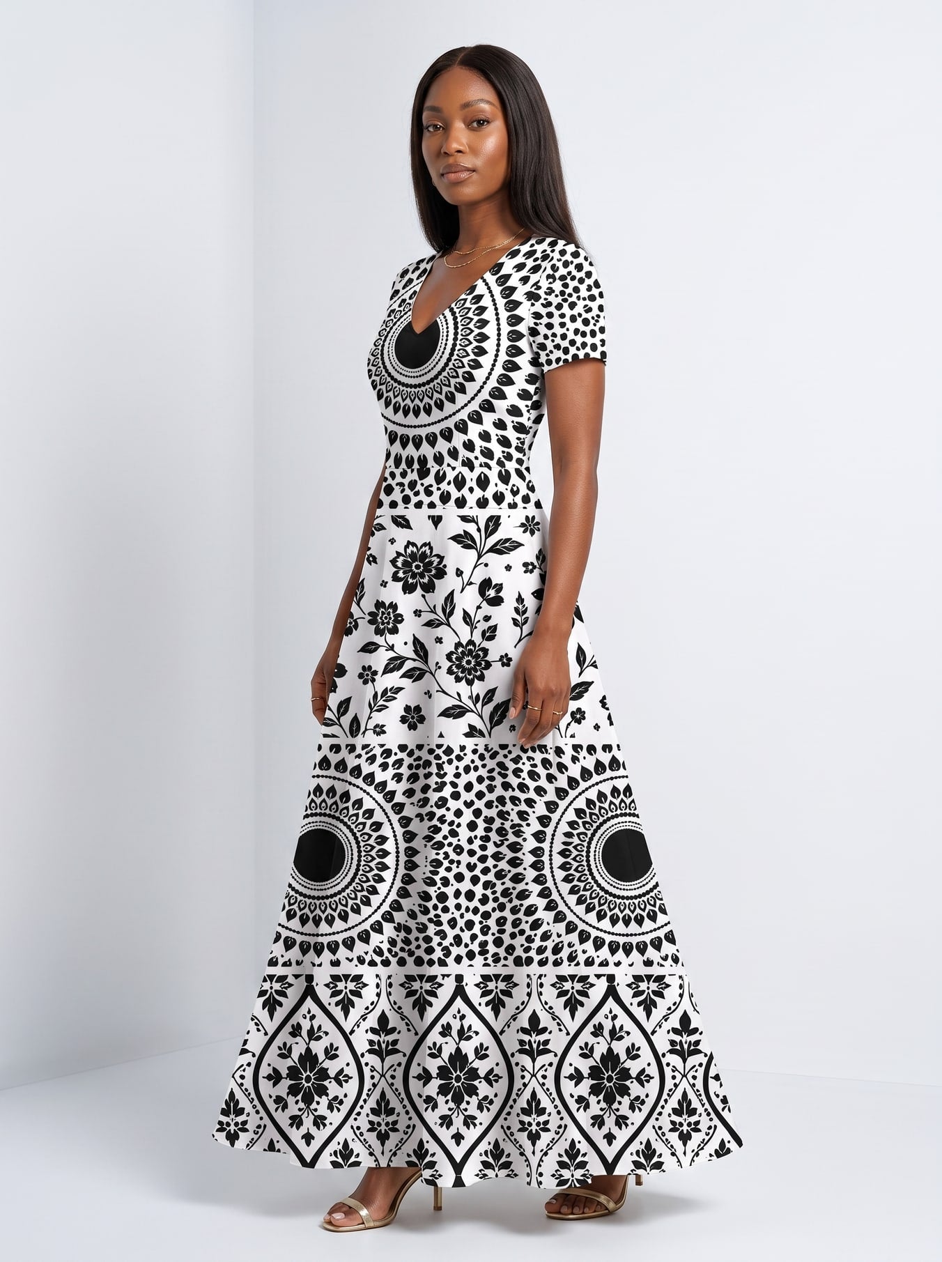 'Mwanga' Short Sleeve Maxi Dress