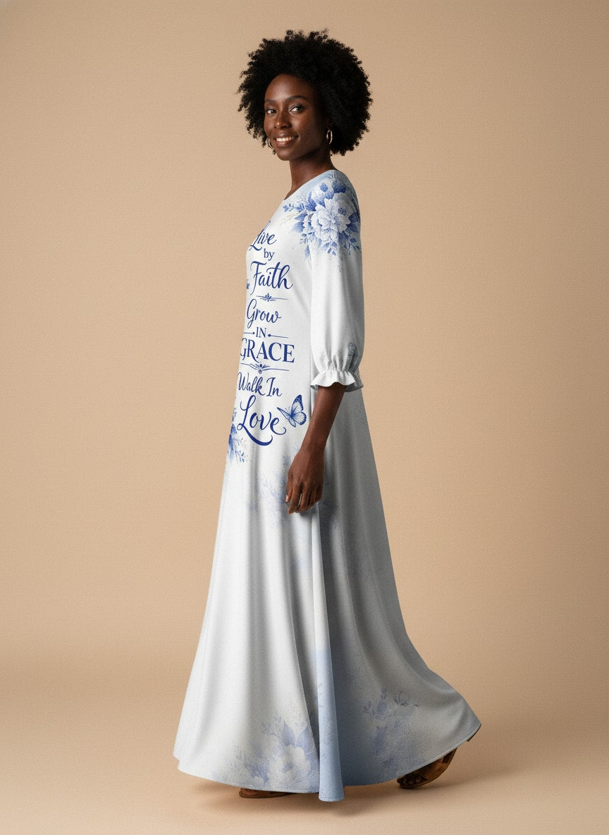 'Neema' Long Sleeve Maxi Dress