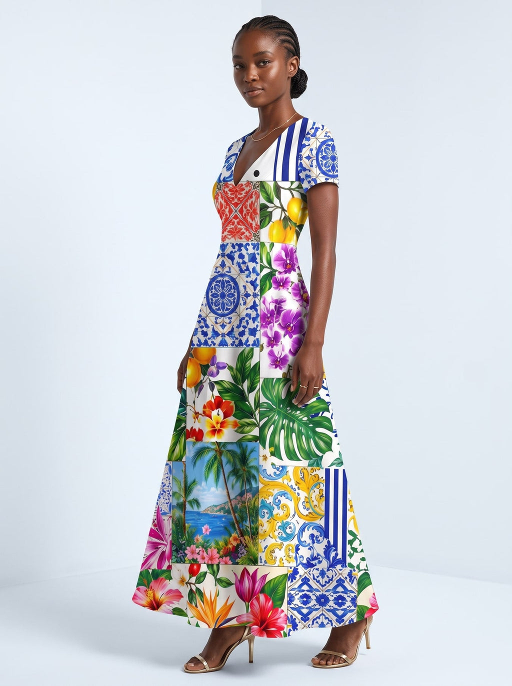 'Kisiwa' Short Sleeve Maxi Dress
