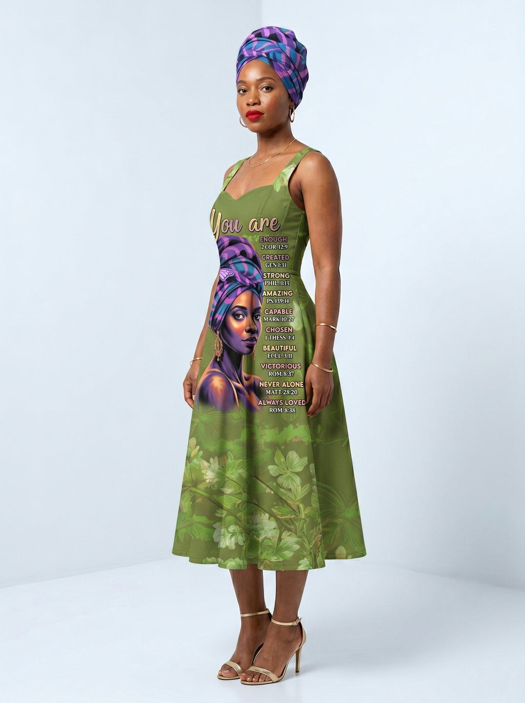 'Green Orchid' Cotton Corset Dress