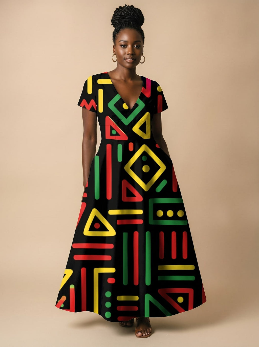 'Nairobi' Short Sleeve Maxi Dress