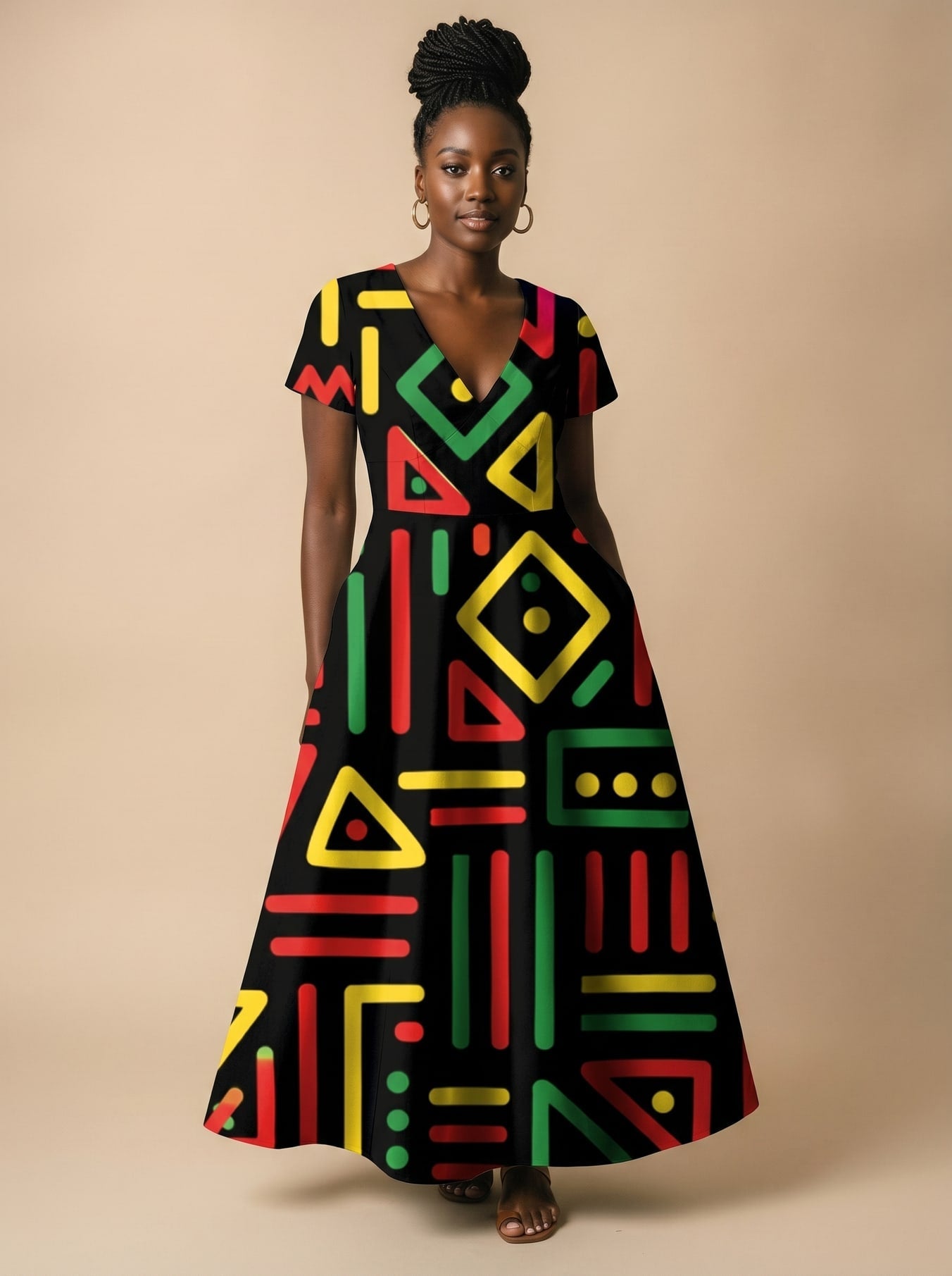 'Nairobi' Short Sleeve Maxi Dress