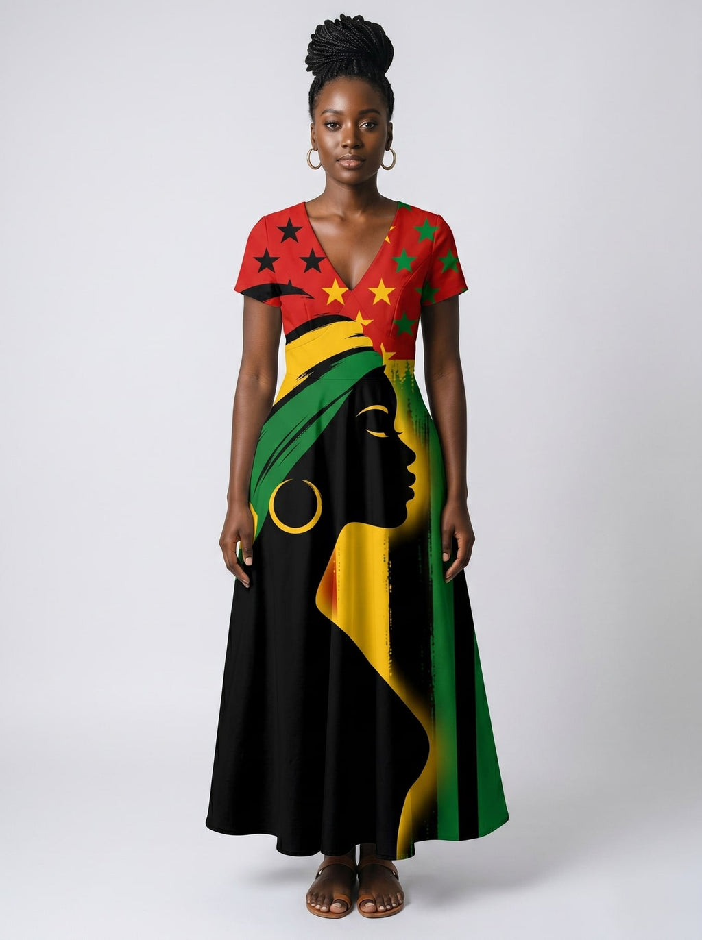 'Kwanza' Short Sleeve Maxi Dress