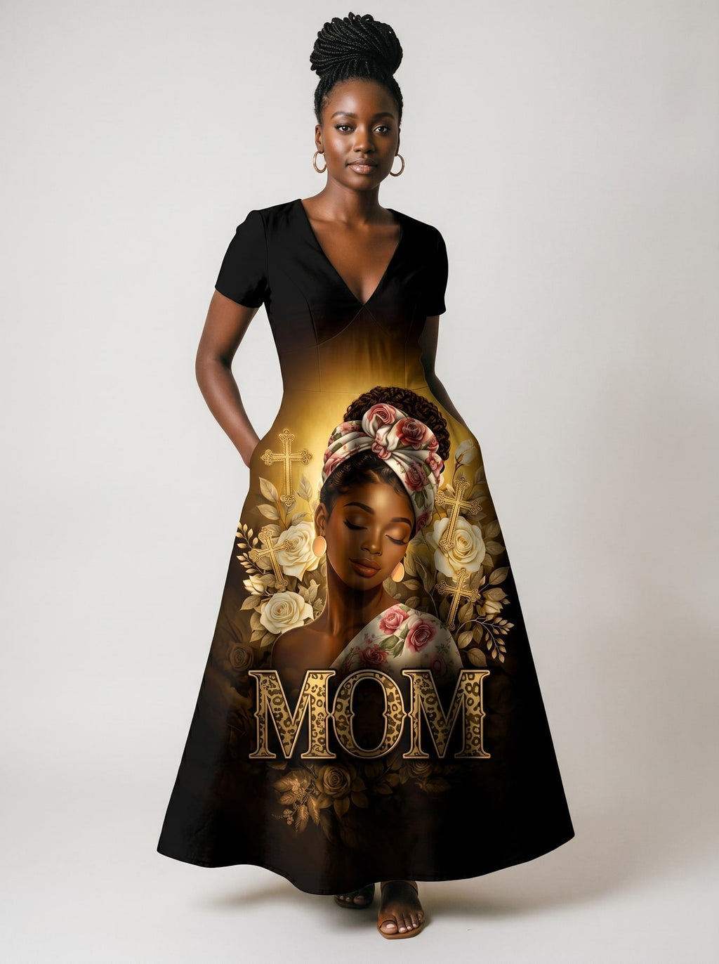'Iyanu' Short Sleeve Maxi Dress
