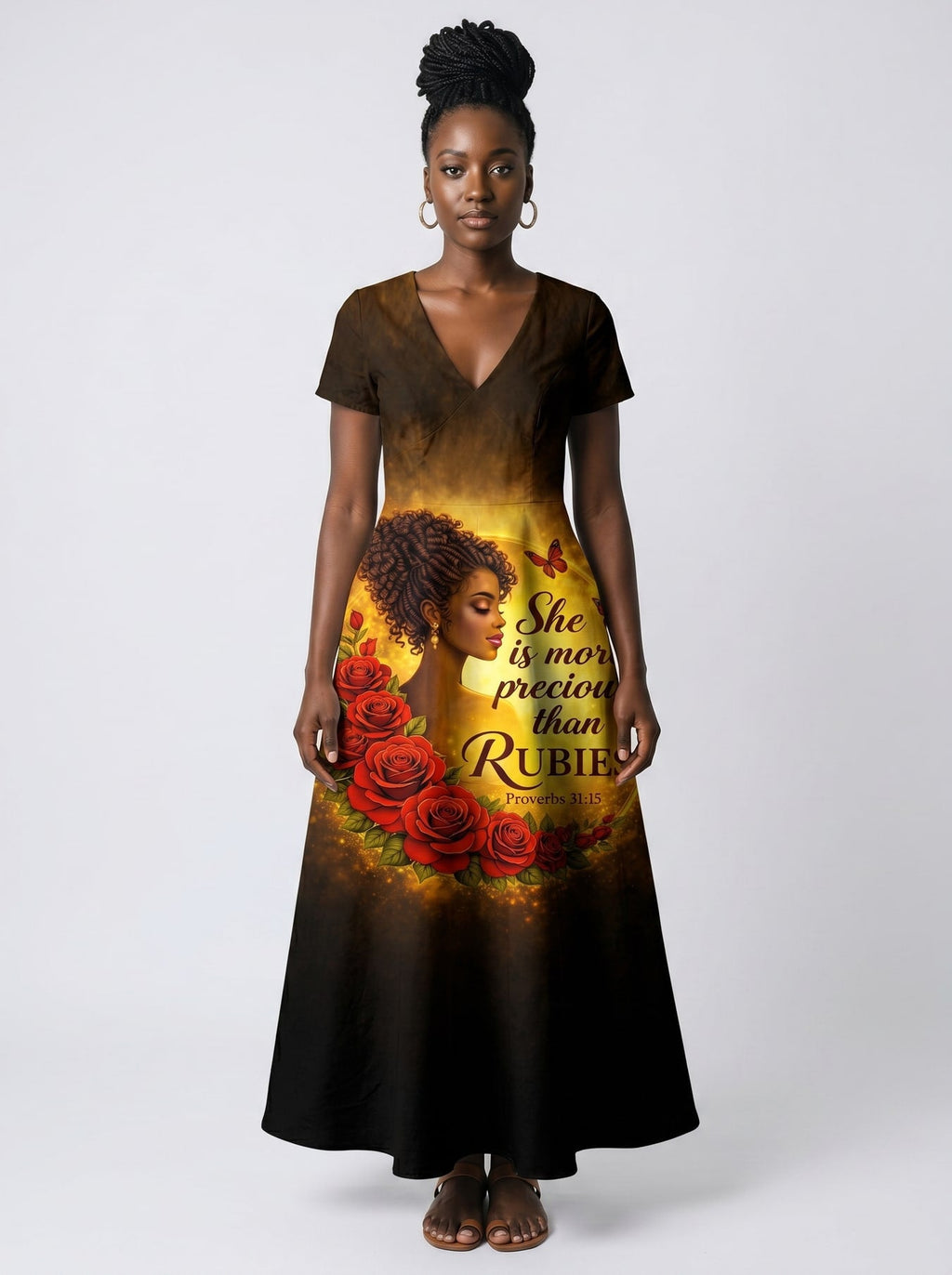 'Thamani' Short Sleeve Maxi Dress
