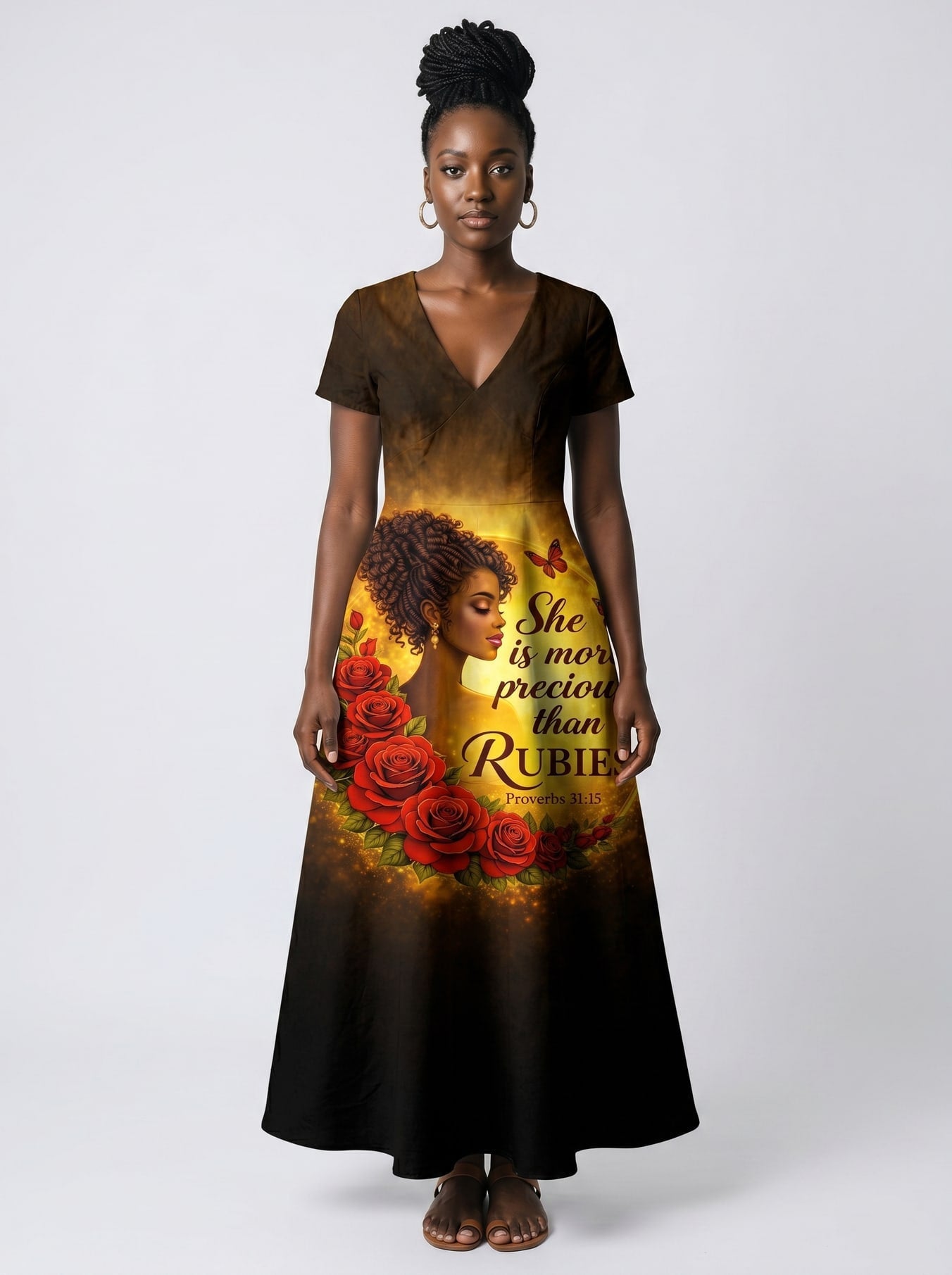 'Thamani' Short Sleeve Maxi Dress