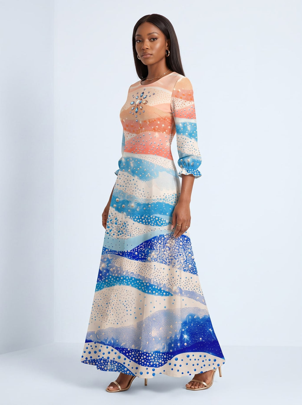 'Maji' Long Sleeve Maxi Dress