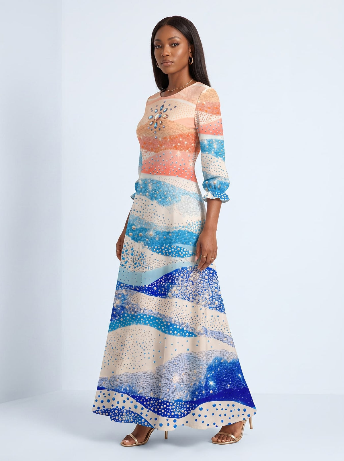 'Maji' Long Sleeve Maxi Dress