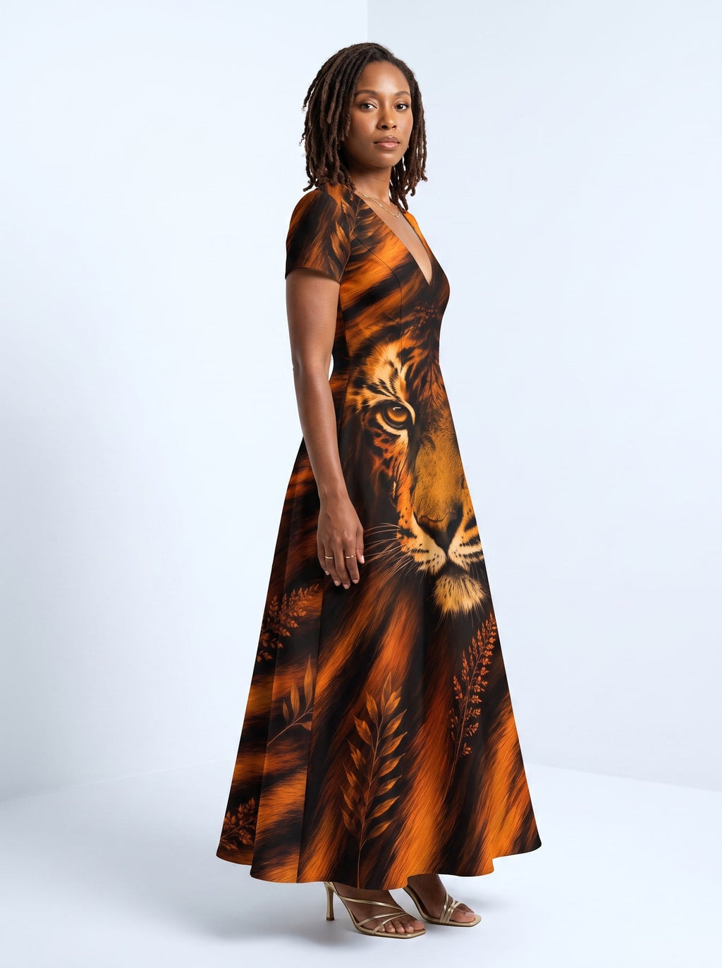 'Moto' Short Sleeve Maxi Dress