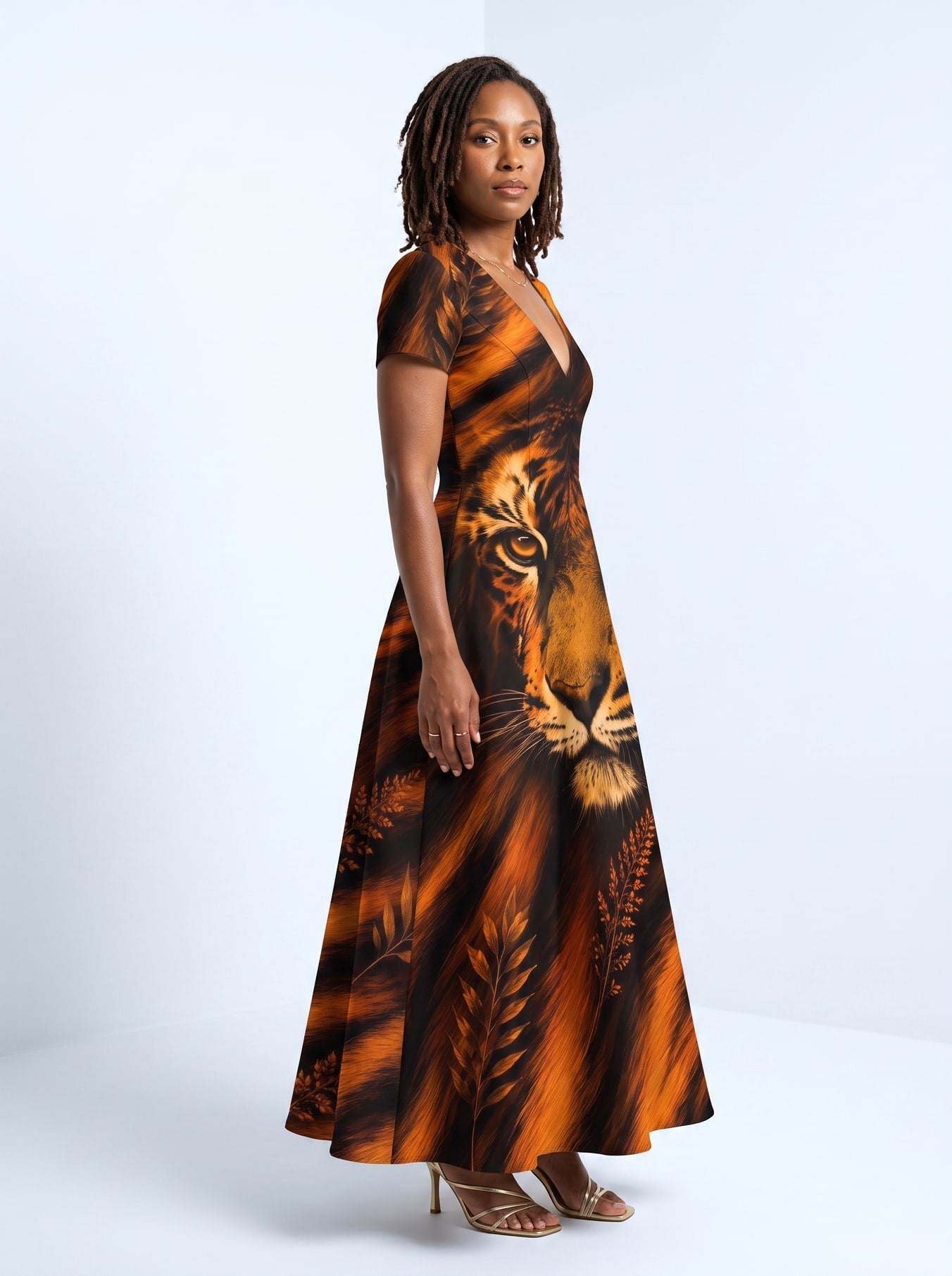 'Moto' Short Sleeve Maxi Dress