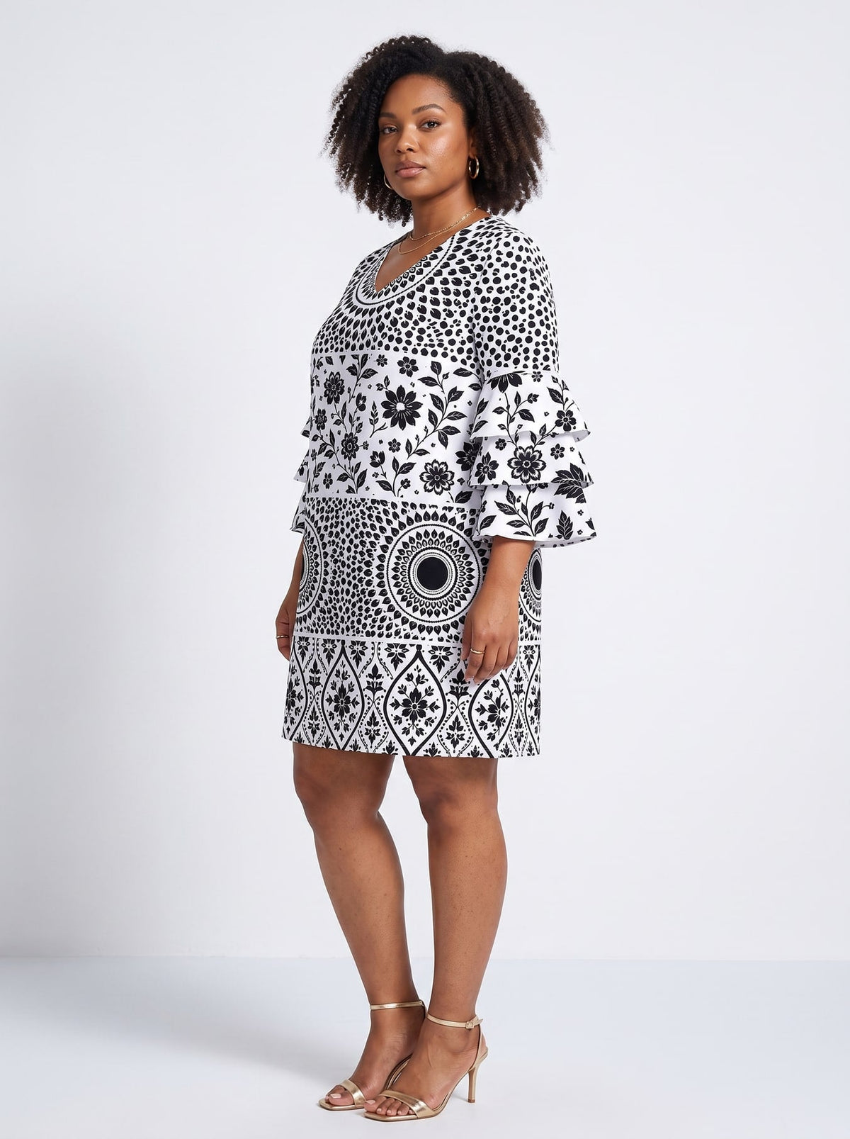 'Mwanga' Stacked Ruffle Sleeve Dress
