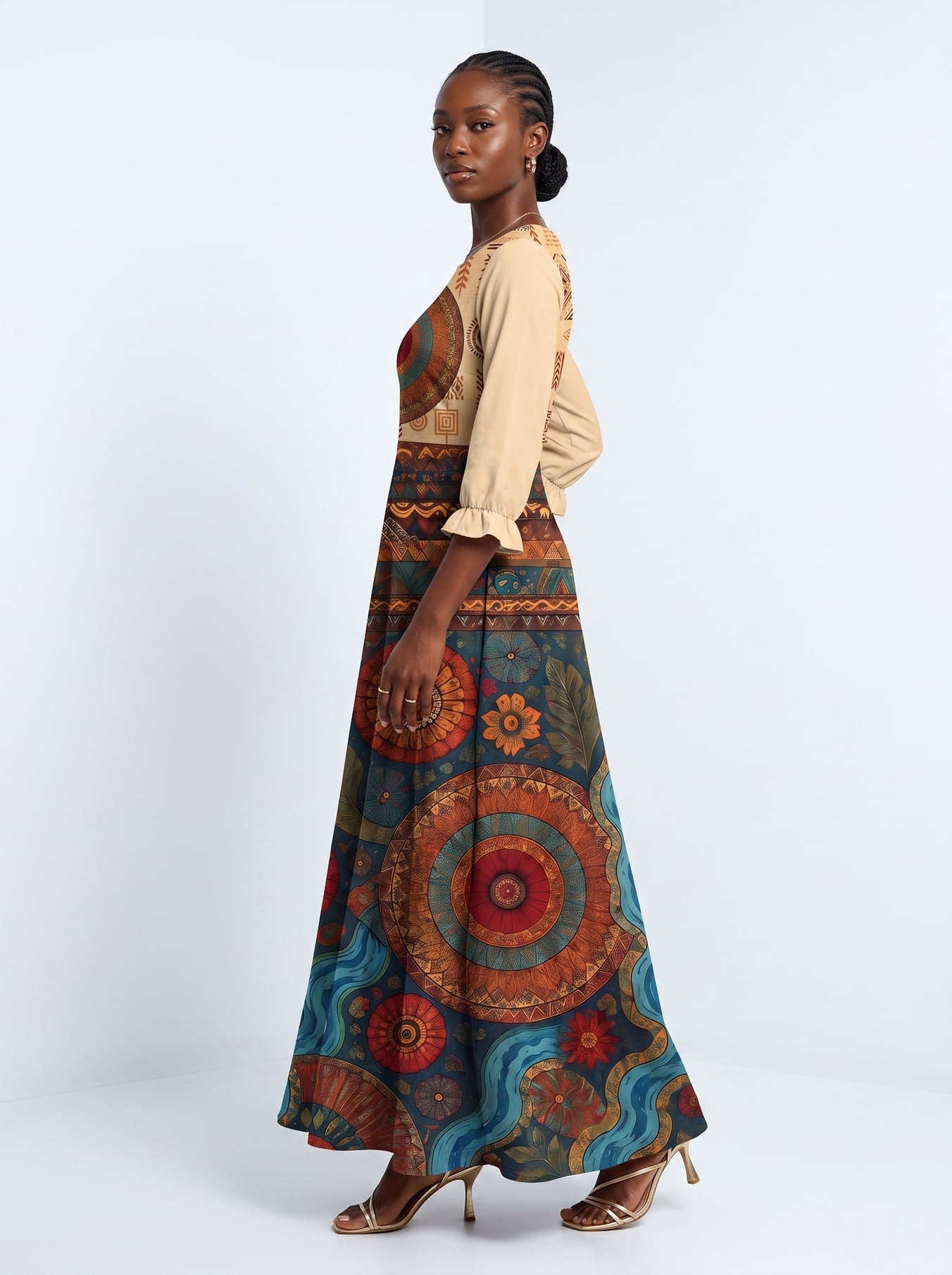 'Mto' Long Sleeve Maxi Dress