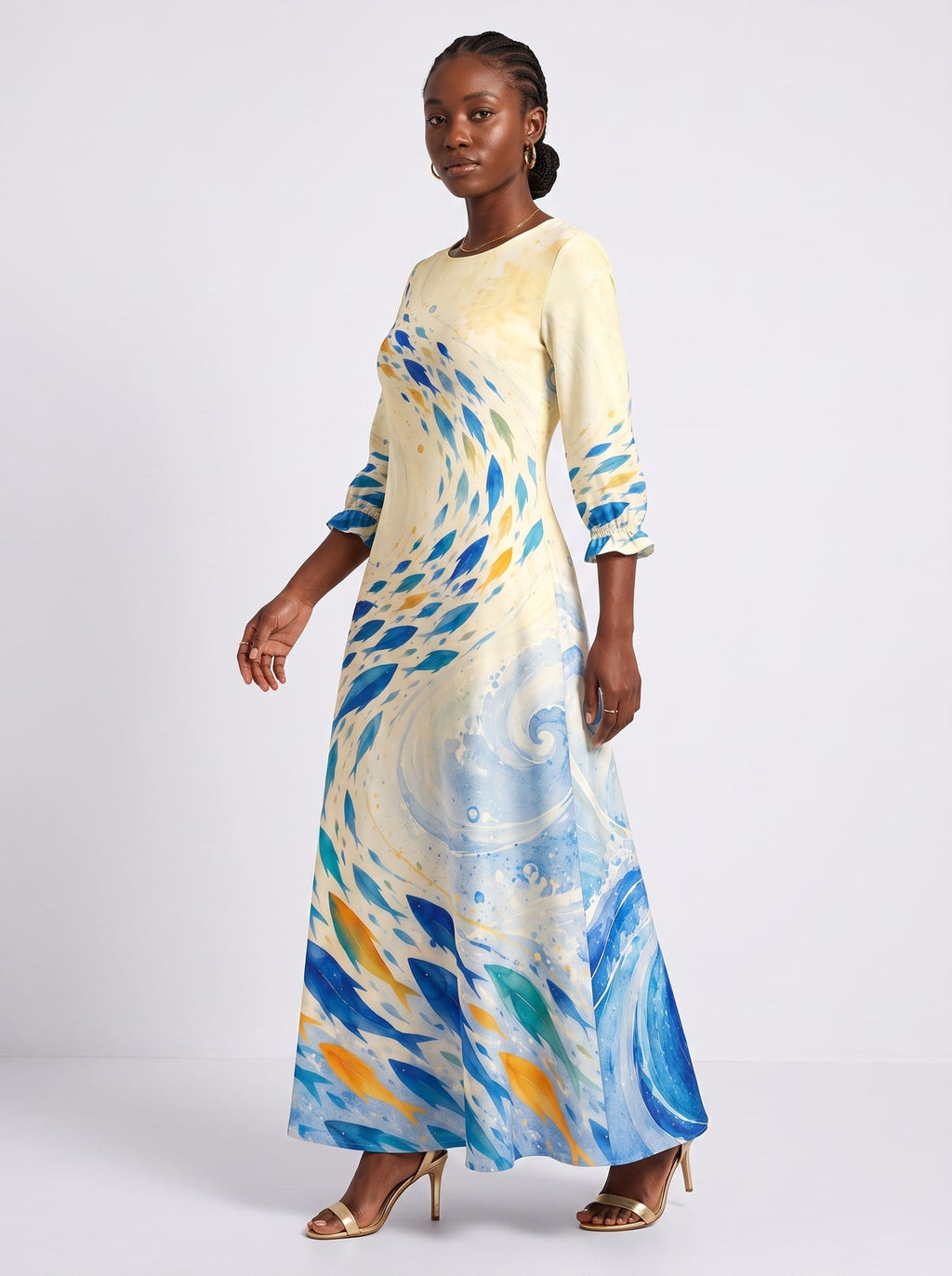 'Samaki' Long Sleeve Maxi Dress