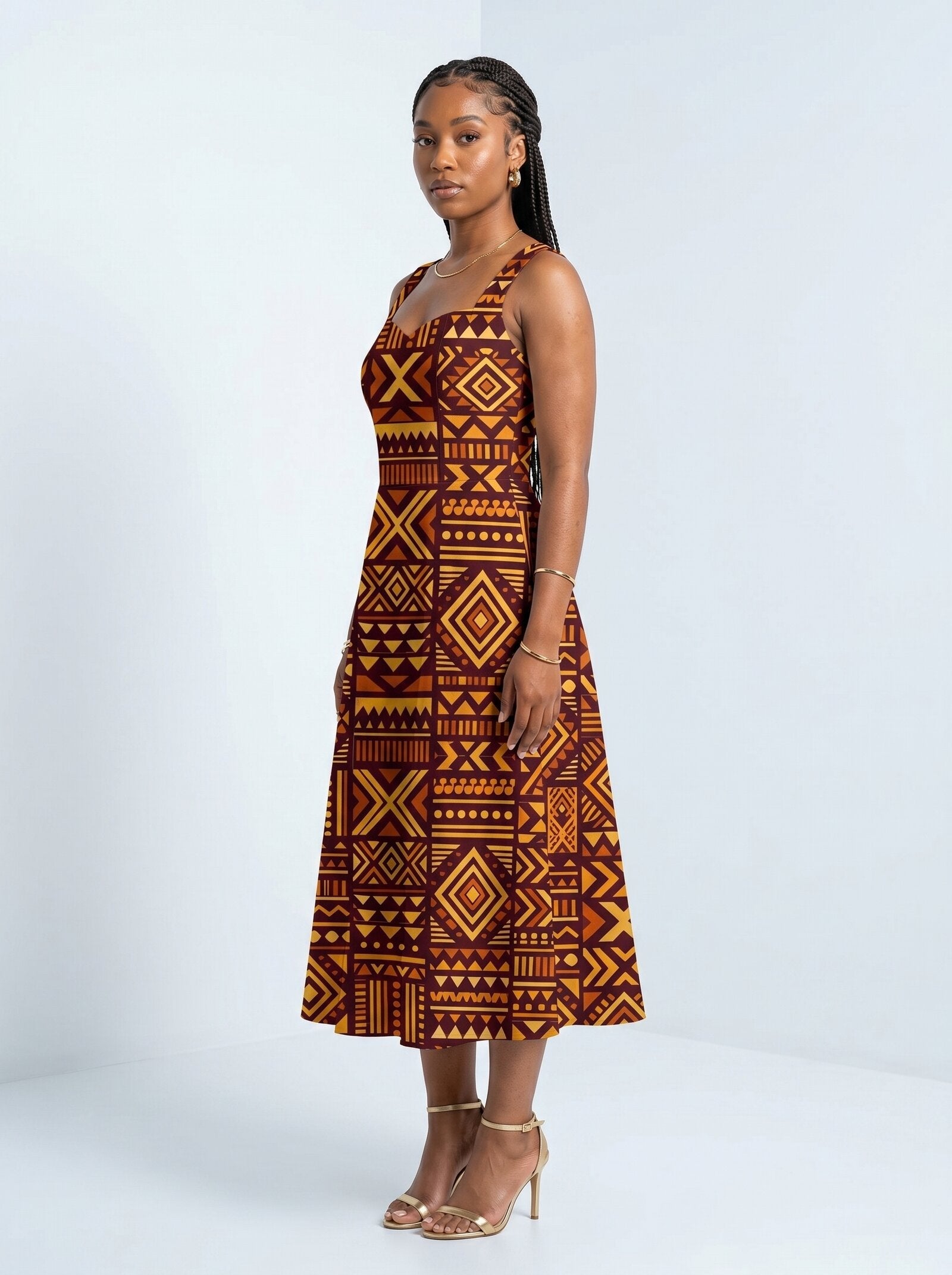 Mudcloth Cotton Corset Dress