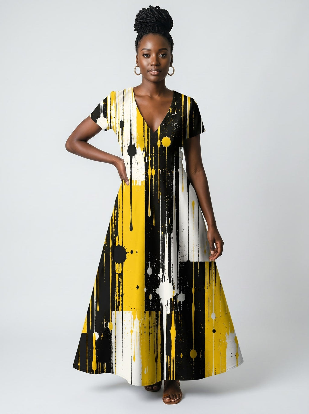 'Mvua' Short Sleeve Maxi Dress