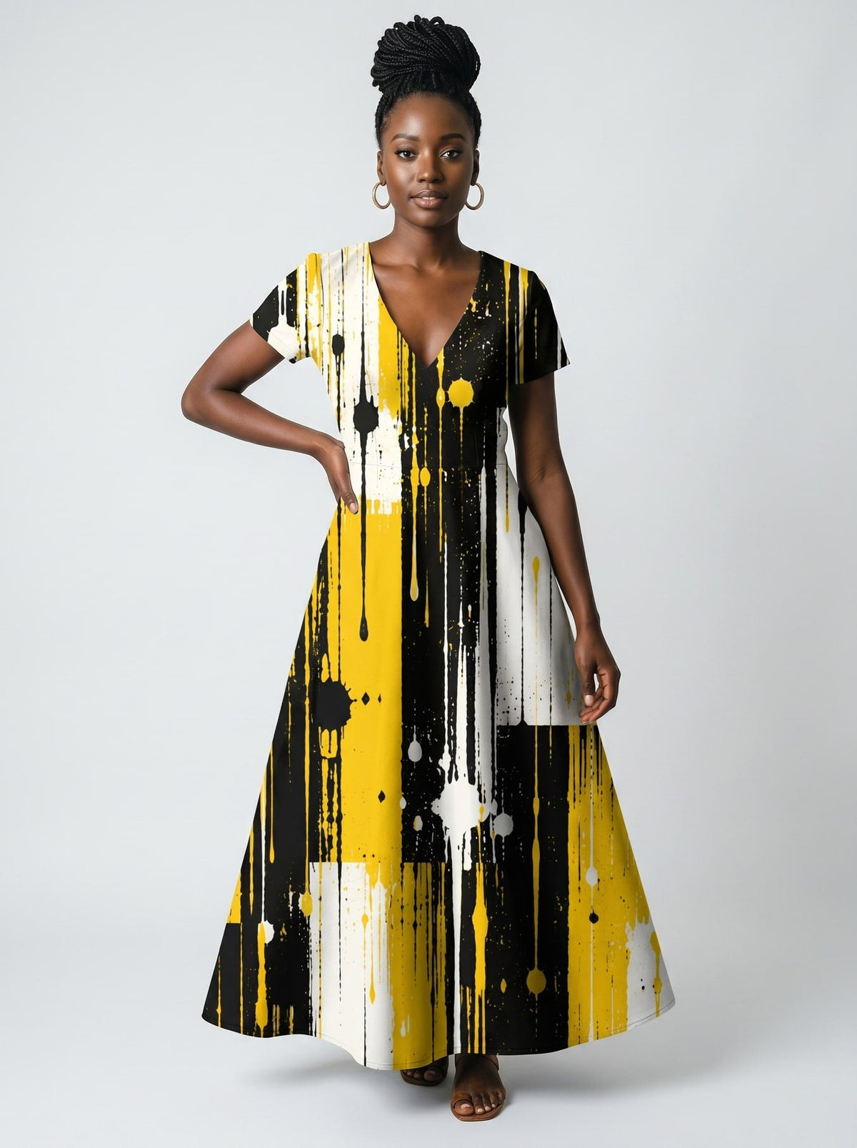 'Mvua' Short Sleeve Maxi Dress