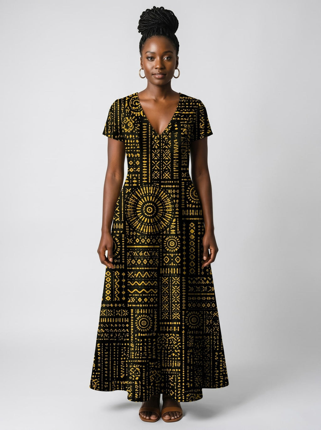 'Lamu' Short Sleeve Maxi Dress